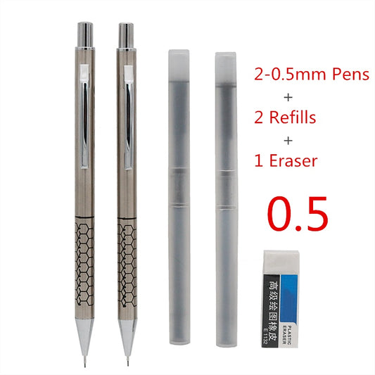 2 Automatic Pencils With Metal 0.5 07 09mm